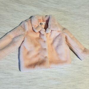 Kids Pink Faux Fur Jacket